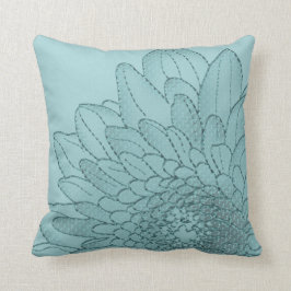 Cojín decorativo gráfico verde azulado grande del