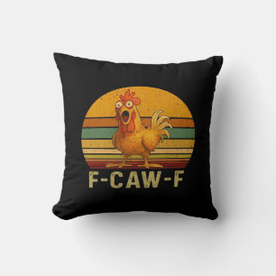 Cojín Decorativo Gráfico vintage esencial de pollo F-Caw-F