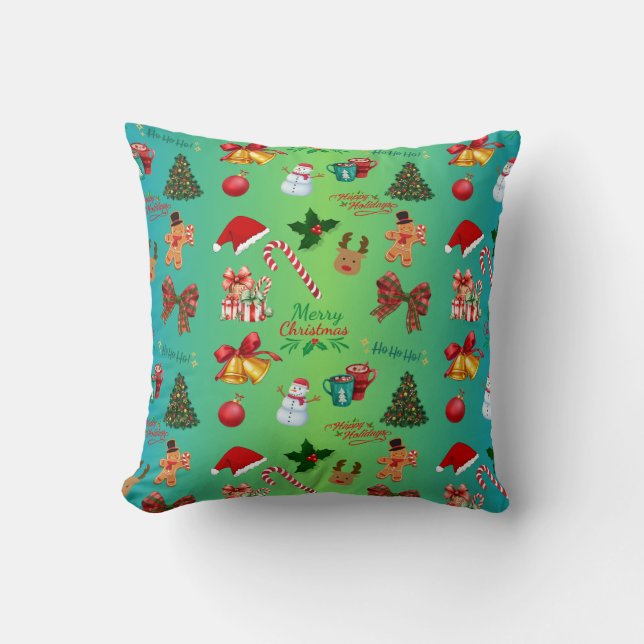 Cojín Decorativo Gráficos de Navidades festivos (Anverso)