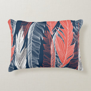 Cojín Decorativo Gráficos de plumas, Hermoso Patrón sin Marea.