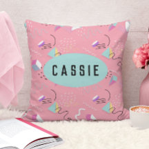 Gráficos de retroceso de 1990 color rosa divertido