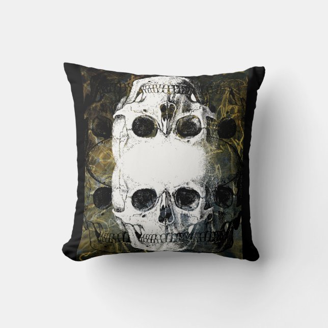 Cojín Decorativo Grafiti de 3 calaveras (Anverso)