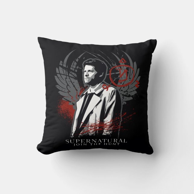 Cojín Decorativo Grafiti de Castiel Supernatural (Anverso)