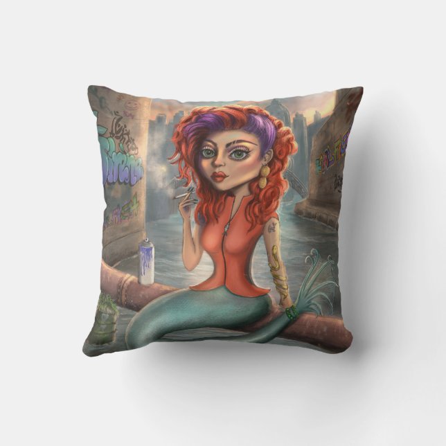 Cojín Decorativo Grafitti Mermaid (Reverso)