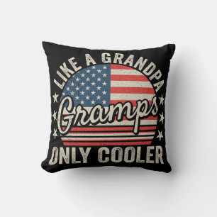 Cojín Decorativo Gramps like a Grandpa Only Coololer USA Flag