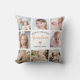 Cojín Decorativo Gran Collage de fotos de la abuela más grande del