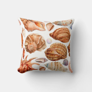 Cojín Decorativo gran conjunto de conchas en un grupo aislado de bl