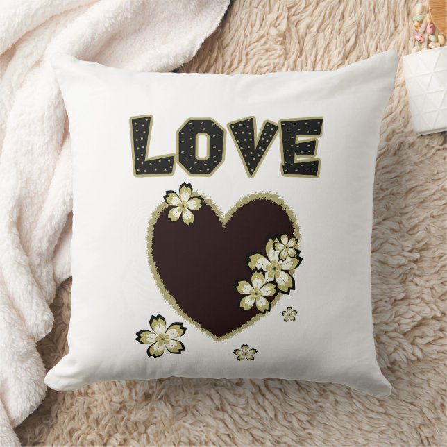 Cojín Decorativo Gran corazón con flores (Manta)