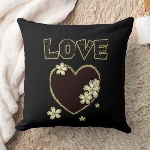 Cojín Decorativo Gran corazón con flores