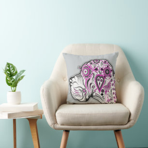 Cojín Decorativo Gran Danés Calavera de Azúcar
