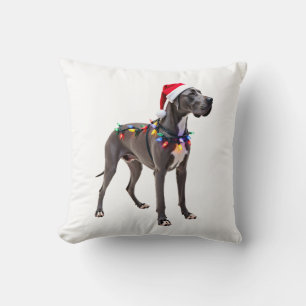 Cojín Decorativo Gran Danés Vacaciones Luz de Navidad (3)