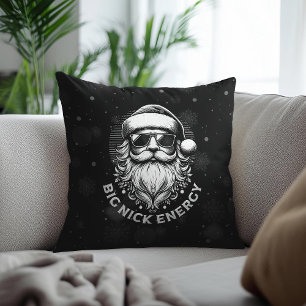 Cojín Decorativo Gran Energía de Nick Santa Divertido Navidad Xmas
