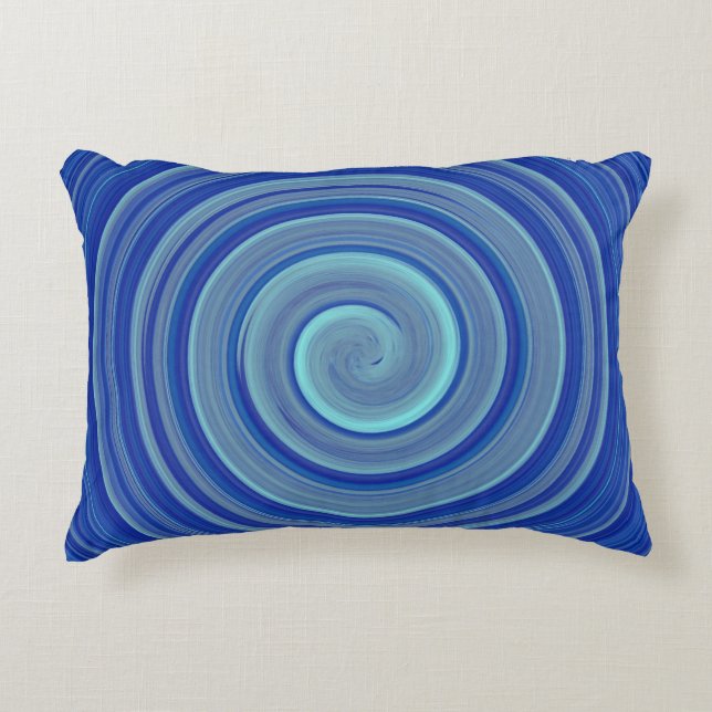 Cojín Decorativo Gran espiral azul (Anverso)