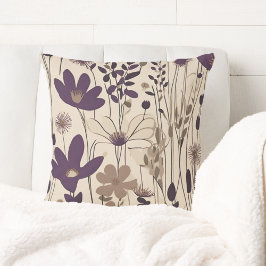 Cojín Decorativo Gran Flor Moderna De Huevos Púrpura