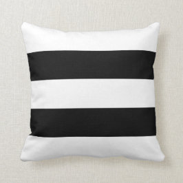 Cojín Decorativo Gran franja blanca y negra contemporánea
