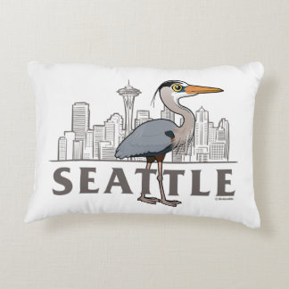 Cojín Decorativo Gran garza azul del ave de Seattle City