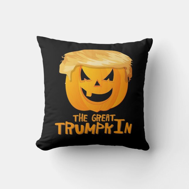 Cojín Decorativo Gran Halloween Funny de Trumpkin (Anverso)