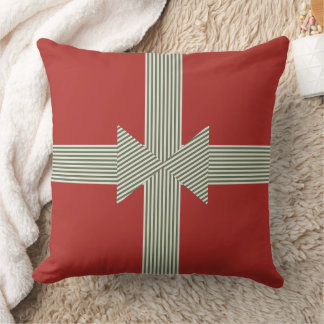 Cojín Decorativo Gran lazo de cinta rayada roja