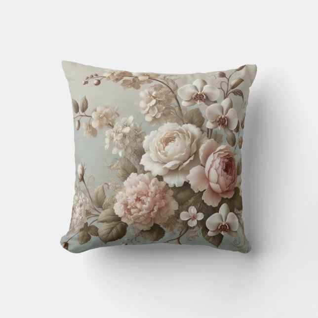 Cojín Decorativo Gran Modelo de diseño de motivos florales 10 (Anverso)