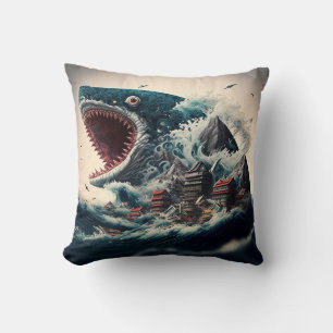 Cojín Decorativo Gran Monstruo del Tiburón Sushi