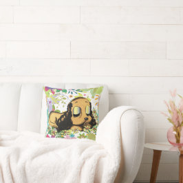 Cojín Decorativo gran ojo durmiendo Perro de cachorro Personalizado