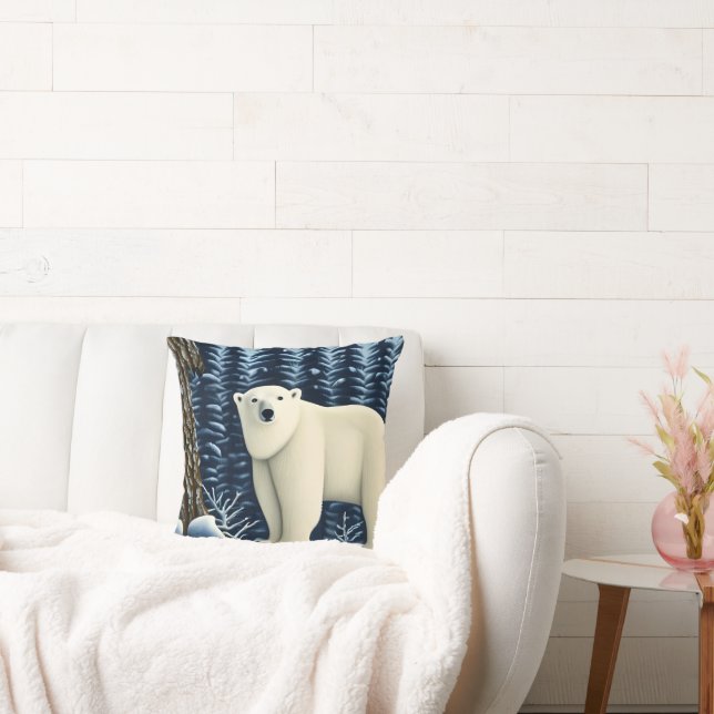 Cojín Decorativo Gran Oso Blanco Del Norte (Sofá)
