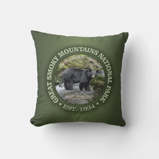 Cojín Decorativo Gran Parque Nacional de Montañas Smoky (Anverso)