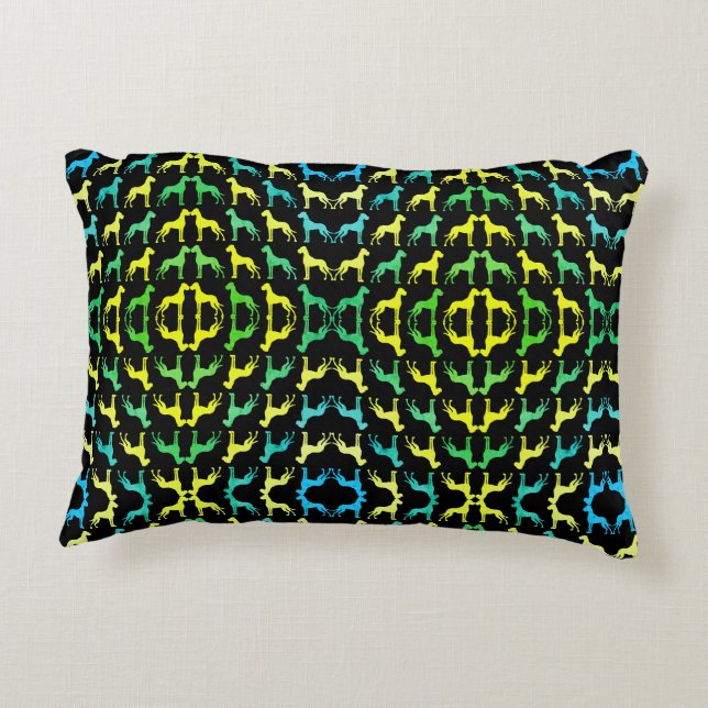 Cojín Decorativo Gran Patrón Dane Verde Amarillo (Reverso)