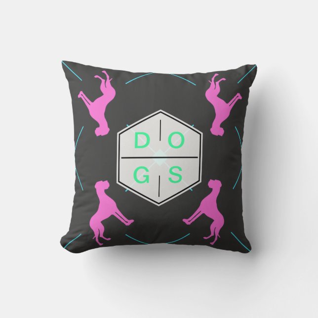 Cojín Decorativo Gran patrón de perro danés (Anverso)