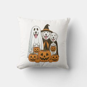 Cojín Decorativo Gran Perro Pirineo Bruja Fantasma Halloween Combin