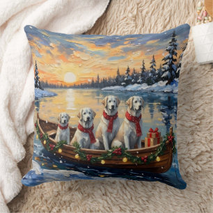 Cojín Decorativo Gran Pirineo Barco de Navidad Vacaciones