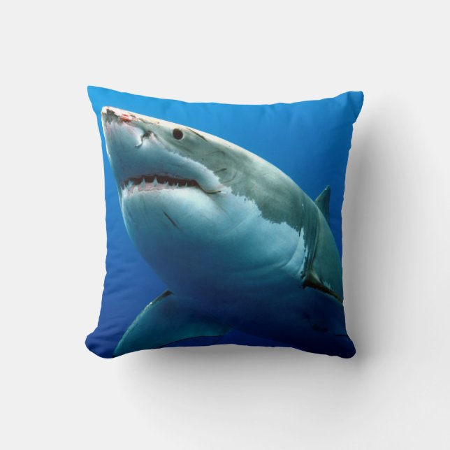 Cojín Decorativo Gran tiburón blanco (Anverso)