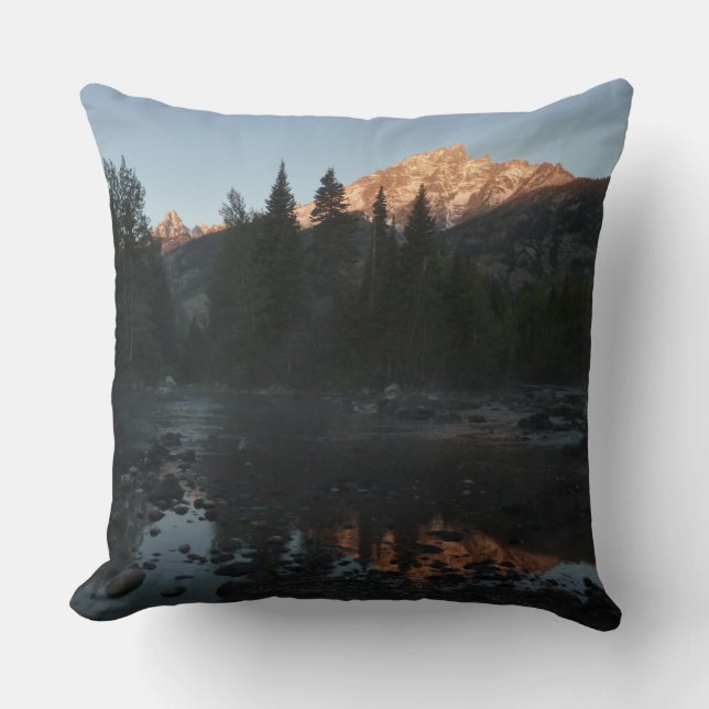 Cojín Decorativo Grand Teton Sunrise en Cottonwood Creek (Anverso)