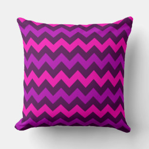 Cojín decorativo grande de Chevrons rosa morado