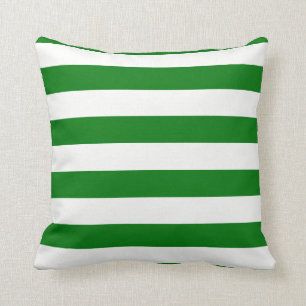 Cojín Decorativo Grande, verde, blanco, navidad, cabaña, rayas