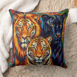 Cojín Decorativo Grandes Felinos: Tigre, León, Pantera Negra