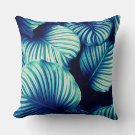 Cojín Decorativo Grandes hojas tropicales azules