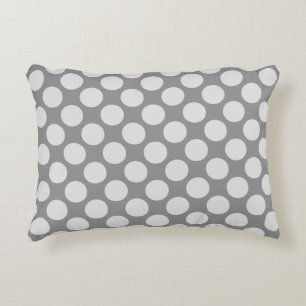 Cojín Decorativo Grandes puntos retro - tonos grises/grises