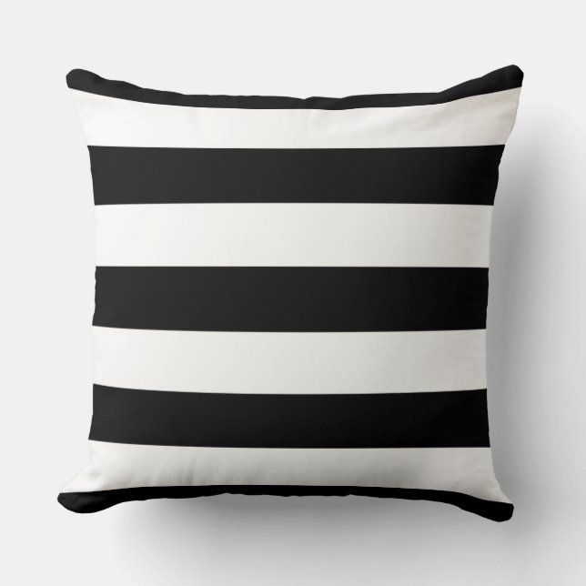 Cojín Decorativo grandes rayas negras (Anverso)