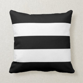 Cojín Decorativo Grandes Rayas Negras y Blancas