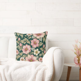 Cojín Decorativo Grandes Rosas rosados y blancos