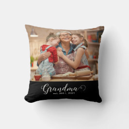 Cojín Decorativo Grandma Established Script Gift Photo