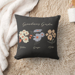 Cojín Decorativo Grandma Flower Garden Custom Name Vintage Floral
