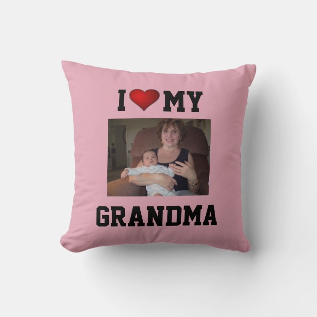 Cojín Decorativo Grandma: I LOVE MY GRANDMA (Anverso)
