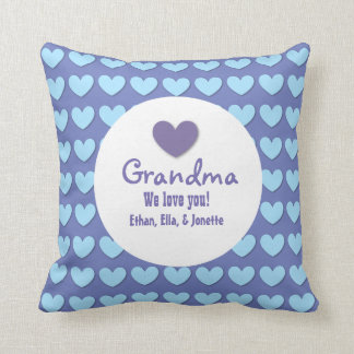 Cojín Decorativo GRANDMA Te amamos con corazones y encajes C07