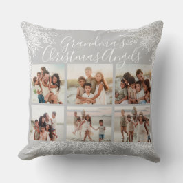 Cojín Decorativo Grandma's Custom Elegant Christmas Photo Collage