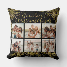 Cojín Decorativo Grandma's Custom Elegant Christmas Photo Collage