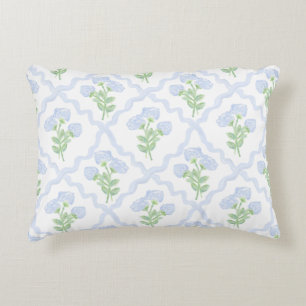 Cojín Decorativo Grandmillennial Preppy Hydrangeas Trellis