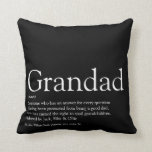 Cojín Decorativo Grandpa, Grandfather, Papa Definition Modern Fun<br><div class="desc">Personalise for your special grandpa,  grandad,  papa or pops to create a unique gift. A perfect way to show him how amazing he is every day. Designed by Thisisnotme©</div>