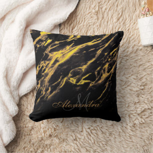 Cojín Decorativo Granito negro y dorado